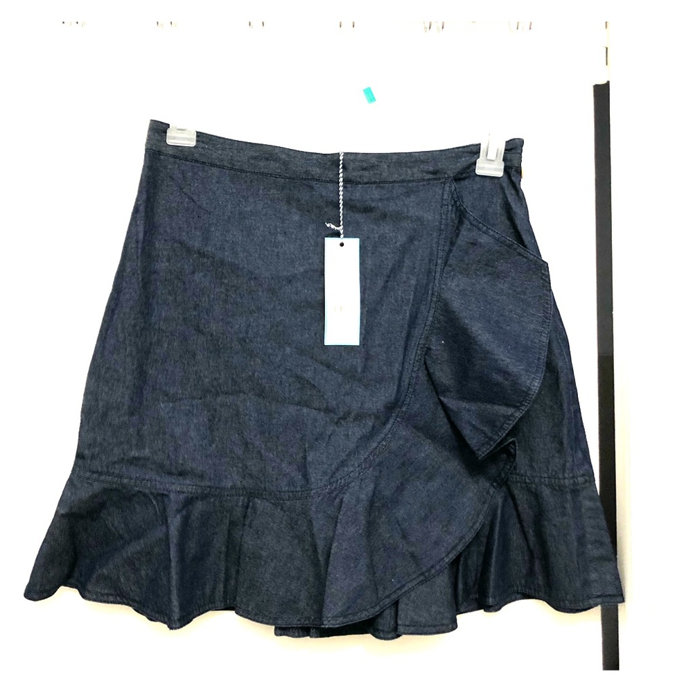 Draper James chambray faux wrap skirt